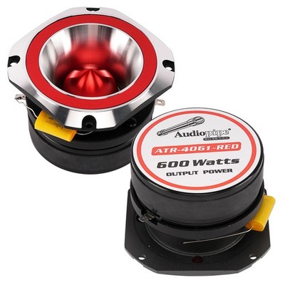 (2) AUDIOPIPE ATR-4061-RED HEAVY-DUTY 2  TITANIUM DOME SUPER TWEETERS (1 PAIR)
