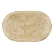 12x7.5-inch Paulownia Wood Dough Bowl Natural Decorative Serving Bowl