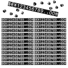 SUQ I OME 50 Sets Price Display Cube Number Letter Tag White 