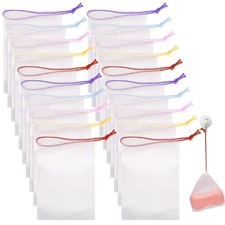 Mozeat Lens 20 PCS Exfoliating Mesh Soap Saver Pouch Bag Mesh Soap Bag Soap Hand