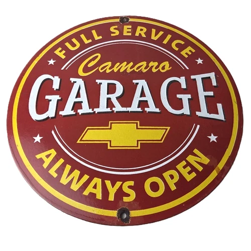 Vintage Chevrolet Sign - Camaro Automobile Garage Mechanic Porcelain Sign