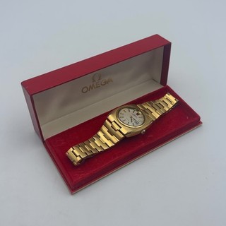 Omega Geneve Megaquartz 32 kHz Men's Watch Gold Tone Boxed Spares or Repair