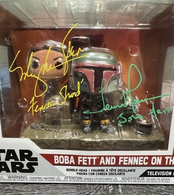 Signed Star Wars Temuera Morrison-Boba Fett & Ming-Na Wen- Fennec Funko Pop #486