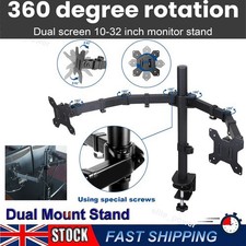 Dual Monitor Stand for 10-32" Screens, Twin Adjustable Arm Mount LCD Screen NEW
