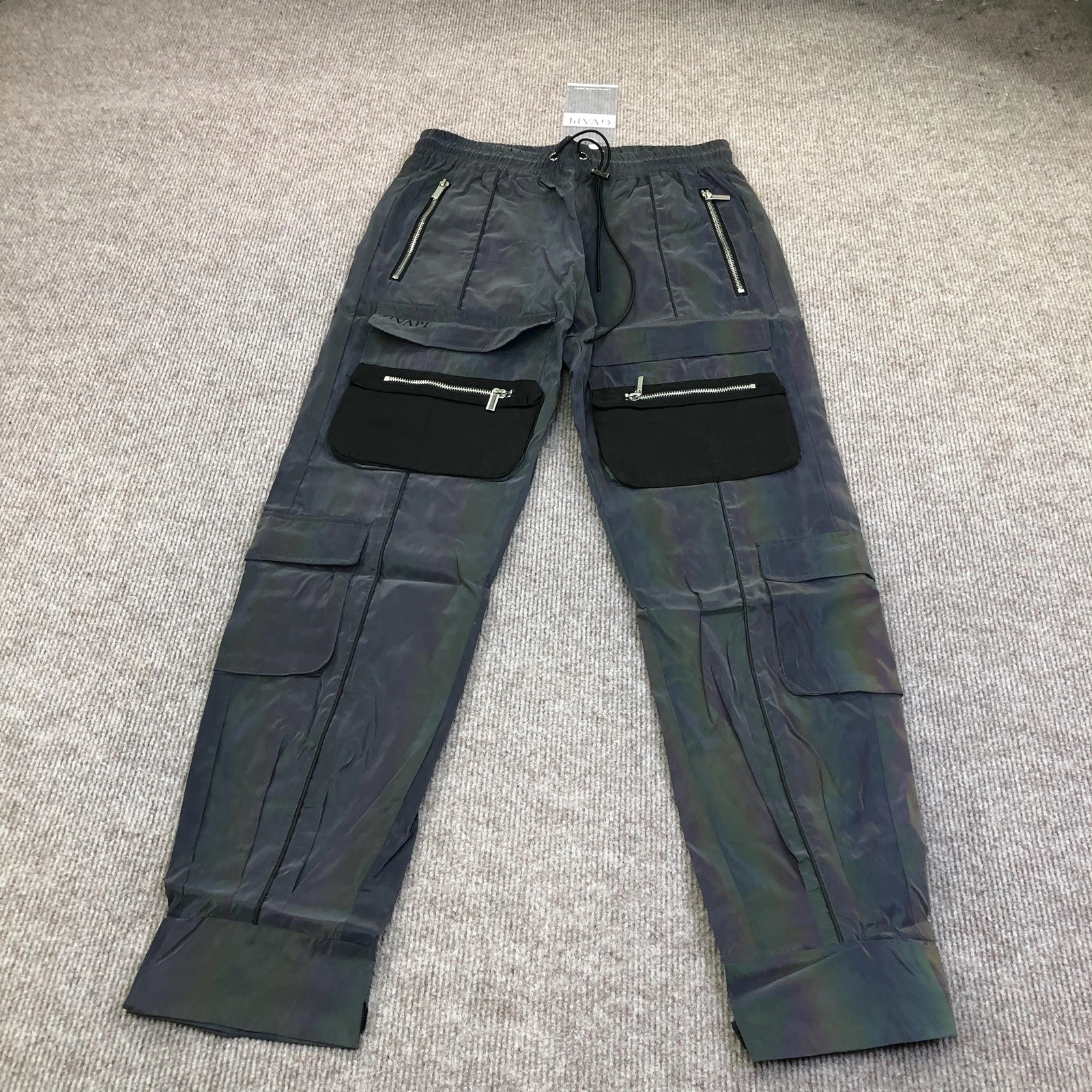 GVAPI Pants Mens 32x30 Gray Cargo Elastic Waist Reflective Limited 100 Pieces