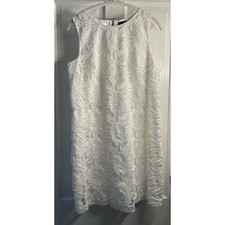 Tommy Hilfiger Womens White Lace Overlay Sleeveless Sheath Dress Size 12