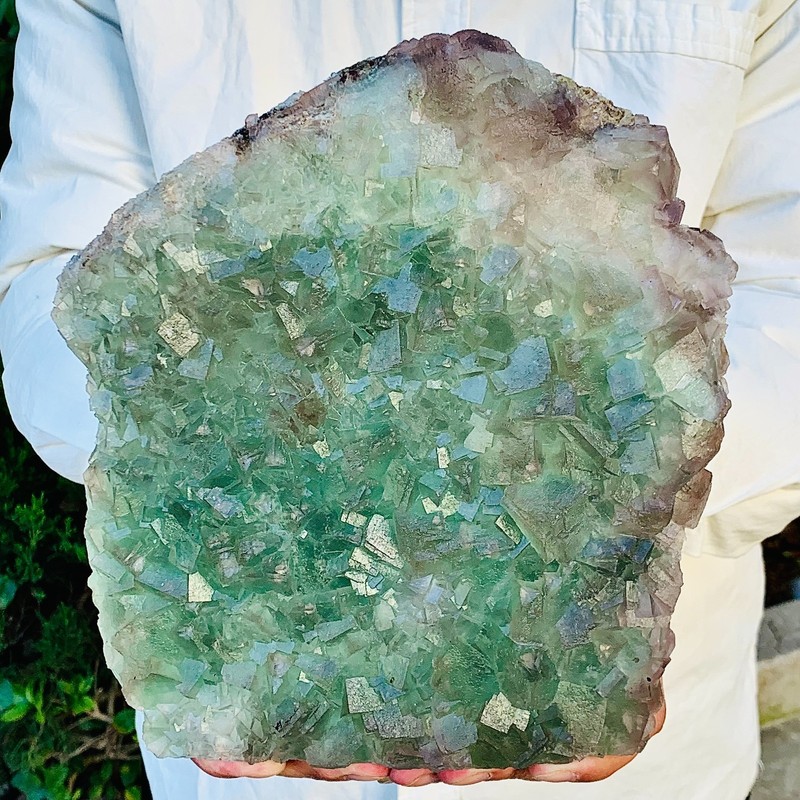 7.02LB Natural Fluorite Quartz Crystal Cluster Mineral Specimen