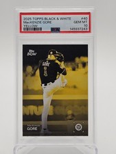 2025 Topps Black & White Mackenzie Gore #040 Yellow /75 PSA 10