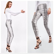 ZARA ZW High Waist Snake Print Skinny Jeans Size 8