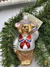 Old World Christmas Sailor Bear Gold Bear With White Shirt 12038 2001 NWT