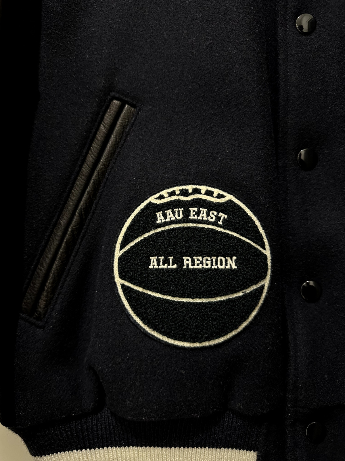 Aime Leon Dore X New Balance Sky Captain Varsity Jacket Navy/Black Size Large image 8