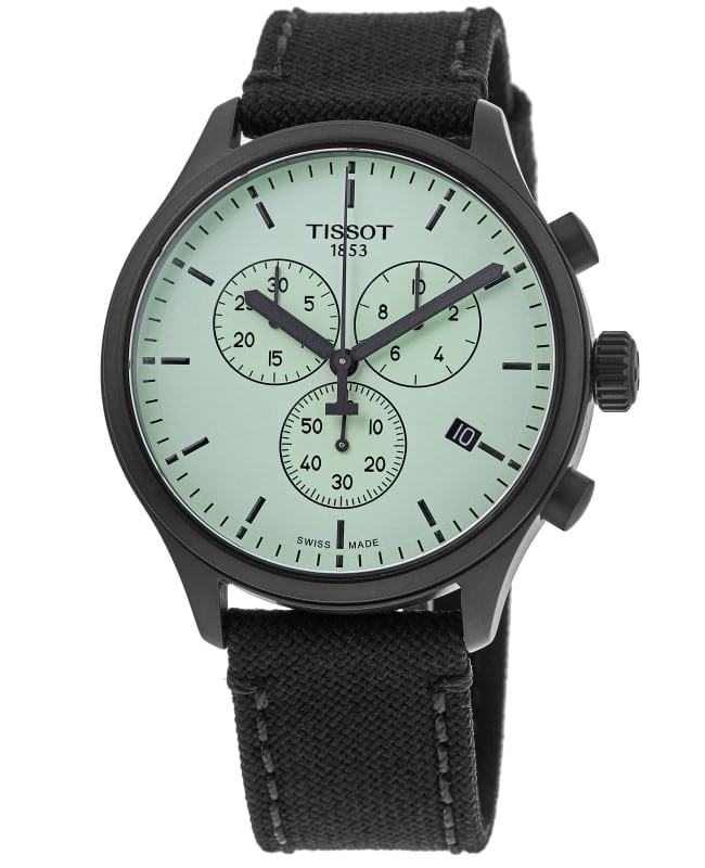 New Tissot Chrono XL Green Dial Fabric Strap Men's Watch T116