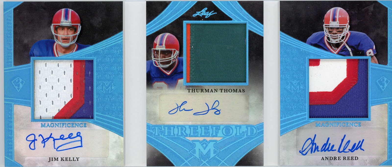 2026 Leaf Magnificence JIM KELLY THURMAN THOMAS ANDRE REED - PATCH AUTO BOOK 3/4