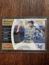 Dave Righetti 2006 Fleer Greats of the Game Nickname RAGS Auto #NG-DR New York