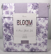 Bloom Collection 6 Pc Queen Sheet Set Purple Floral