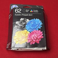 NEW HP 62 Ink 2-pack Black  Tri-Color Exp: Jan 2028