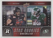 2015 Upper Deck CFL Checklist Alex Mateas Nic Demski (Star Rookies) #200 0o5t