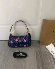 New Coach CY694 Teri Shoulder Bag Signature Bule Canvas Cherry Print outlet JPN