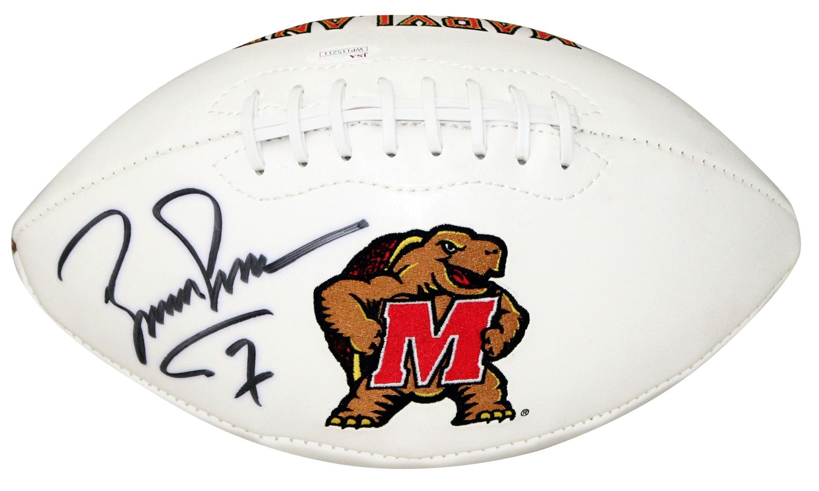 Boomer Esiason Autographed Signed Maryland Terrapins WHITE LOGO FOOTBALL JSA 