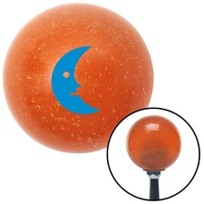 Blue Crescent Moon Orange Metal Flake Shift Knob w/ M16x1.5 Insert Shifter Auto