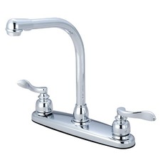 NuWave French 8" High Arch Kitchen Faucet Twin Handle Polished Chrome KB8751N...