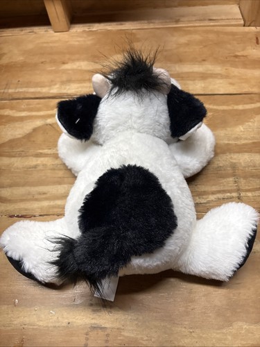 Walmart Cow plush Stuffed Animal White Black Glitter Eyes horns calf lying down - Picture 3 of 5