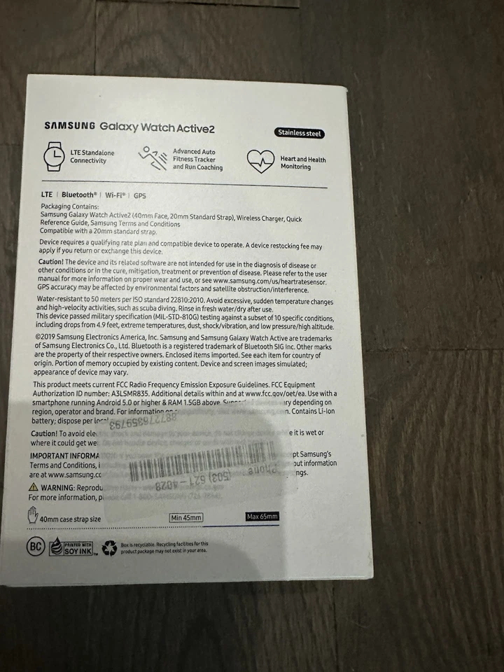 Reloj inteligente Samsung Galaxy Active 2 40 mm LTE REV1.0 negro NUEVO CAJA ABIERTA Foto 3 de 4