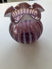 Fenton Purple Opalecent Striped Small Vase 2002