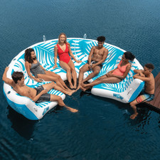 WOW Watersports Inflatable Lounging Resort Island for 6-8 People W Cup Holders