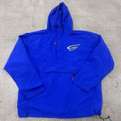 LL Bean Subaru World Rally Team Anorak Men's 2XL Blue Nylon Windbreaker