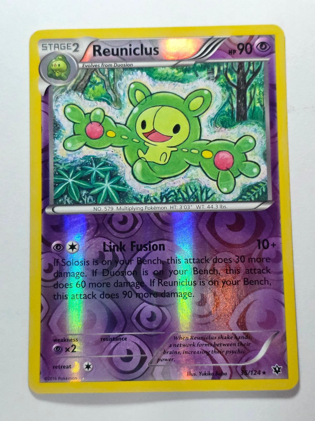 REUNICLUS 35/124 RARE FATES COLLIDE REVERSE HOLO LP POKEMON