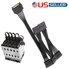 New SATA Power Splitter Cable 1 Male to 5 Female 15Pin for HDD SSD DVD Expansion