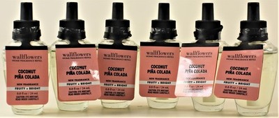 6 - Bath & Body Works COCONUT PINA COLADA Wallflowers Home Fragrance Oil Refills