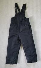 Faded Glory Ski Bibs Snowsuit Snow Overalls Youth Black Size XS 4-5 Pockets