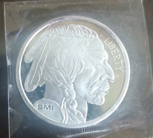 1 Troy oz Indian Buffalo .999 Fine Silver Round Sunshine Mint (#4)