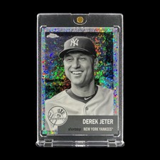 DEREK JETER RARE BLACK & WHITE DIAMOND REFRACTOR CARD 2022 Topps Chrome 1953