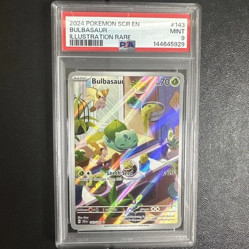 Pokemon TCG - Bulbasaur 143/142 - Stellar Crown - Illustration Rare - PSA 9