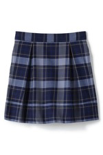 LANDS END Classic Navy Plaid School Uniform Pleated Skort Girls 12 NEW