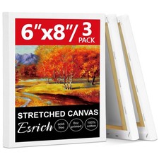 3 Pack Small Stretched Canvases for Painting 6x8 Inch Primed Acid Free Canvas