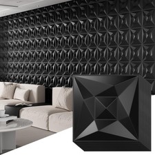 40 PCS 3D Wall Panels for Interior Wall D cor Black 11.8" 11.8" Covering Panels