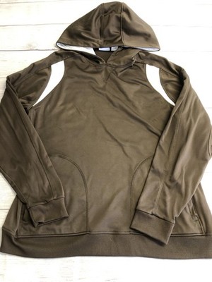 Team 365 Hoodie Mens 3XL Brown Mesh Lined Zip Pocket Pullover Sweatshirt