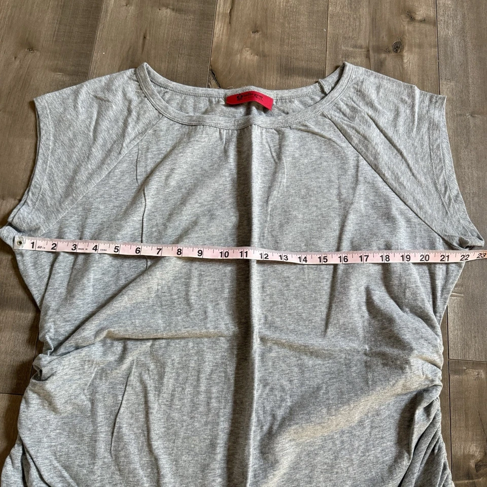 Belle Gray Lisa Rinna Short Sleeve Shirt Women 2XL T-Shirt Gray Ruched Gathered - Image 4 of 4