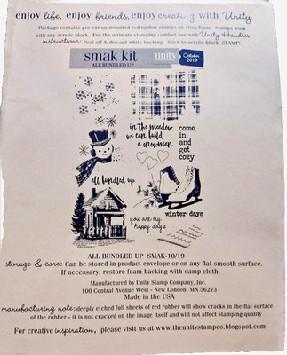 Unity Stamp Company SMAK Kit All Bundled Up October 2019 Winter Snowman