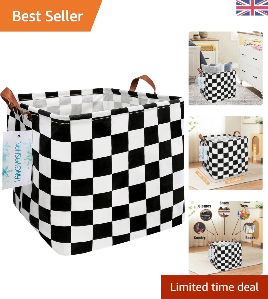 Square Storage Baskets Waterproof Canvas Children Laundry Nursery Hamper for ...