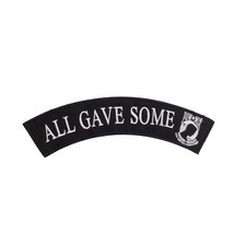 Large 12" ALL GAVE SOME Embroidered Rocker Patch - POW-MIA Veteran Top Rocker