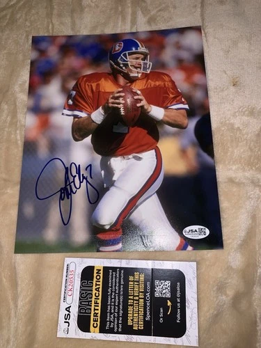 John Elway HOF QB Hand Signed 8x10 Denver Broncos Photo Pic JSA Cert