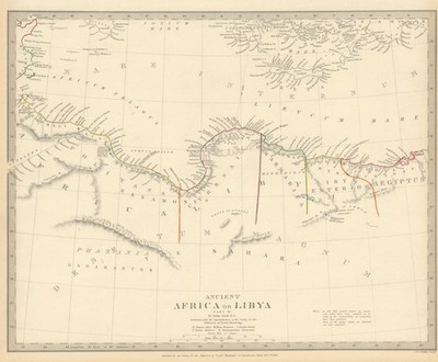 ALTES NORDAFRIKA. Syrtis Minor nach Alexandria. Libyen Ägypten. SDUK 1844 Karte