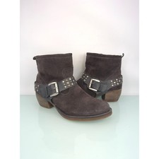 Josef Seibel Toni Ankle Boots Women 40 Brown Studded Suede Moto Boho