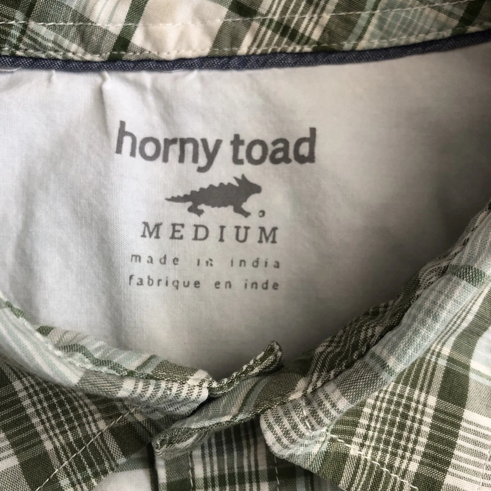 HORNY TOAD Medium Pearl Button Down Short Sleeve Organic Cotton Plaid Shirt - Image 3 of 4