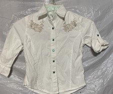 Toddler/Kids Rock 47 Wrangler LS Shirt-Turquoise-Embellished- Embroidery-GUC